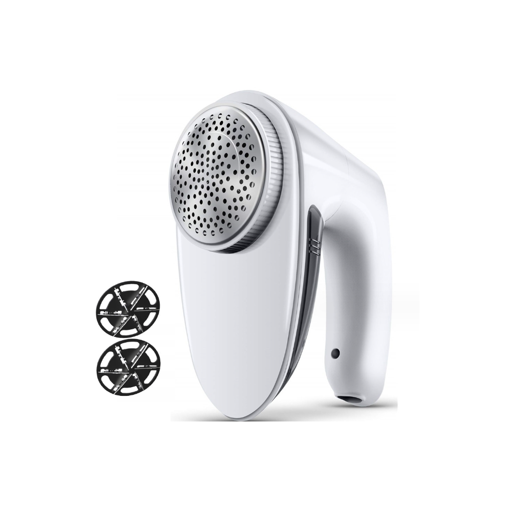 Blue Cordless Operation Fabric Shaver, Detachable Lint Catcher & Replaceable Stainless Steel Blades, Magnetic Back Cover Offers Easy Battery Access,
