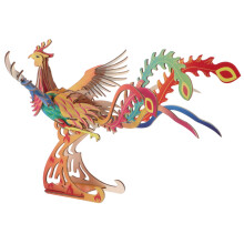 ThreeDimensional Phoenix Puzzle DIY Wooden Bird Animal Model 3D Wooden Puzzle for Assembly Animal Model Wooden Craft.