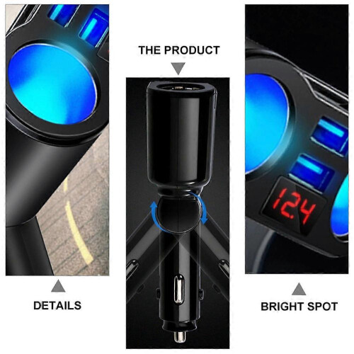 2Pcs Portable Car Power Supply Dual Lighter for Car Use 2