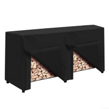 Outdoor Firewood Log Storage Rack Cover 8ft and 4ft Waterproof 210D Oxford Fabric With Vents and Drawstring For Wood