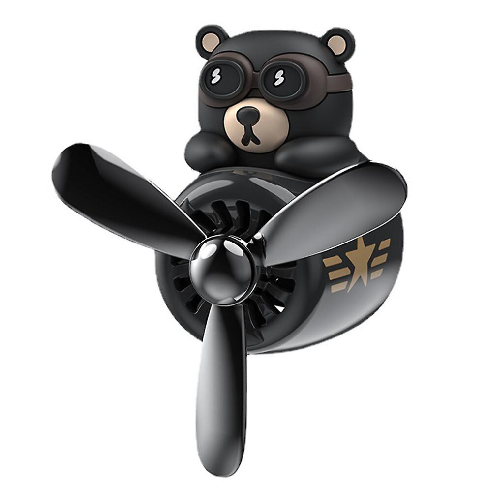 Car Air Freshener Cute Bear Car Diffuser With Rotating Propeller Auto Air Outlet Vent Fresheners Aromatherapy Ornament Car Accessories 6935161377569