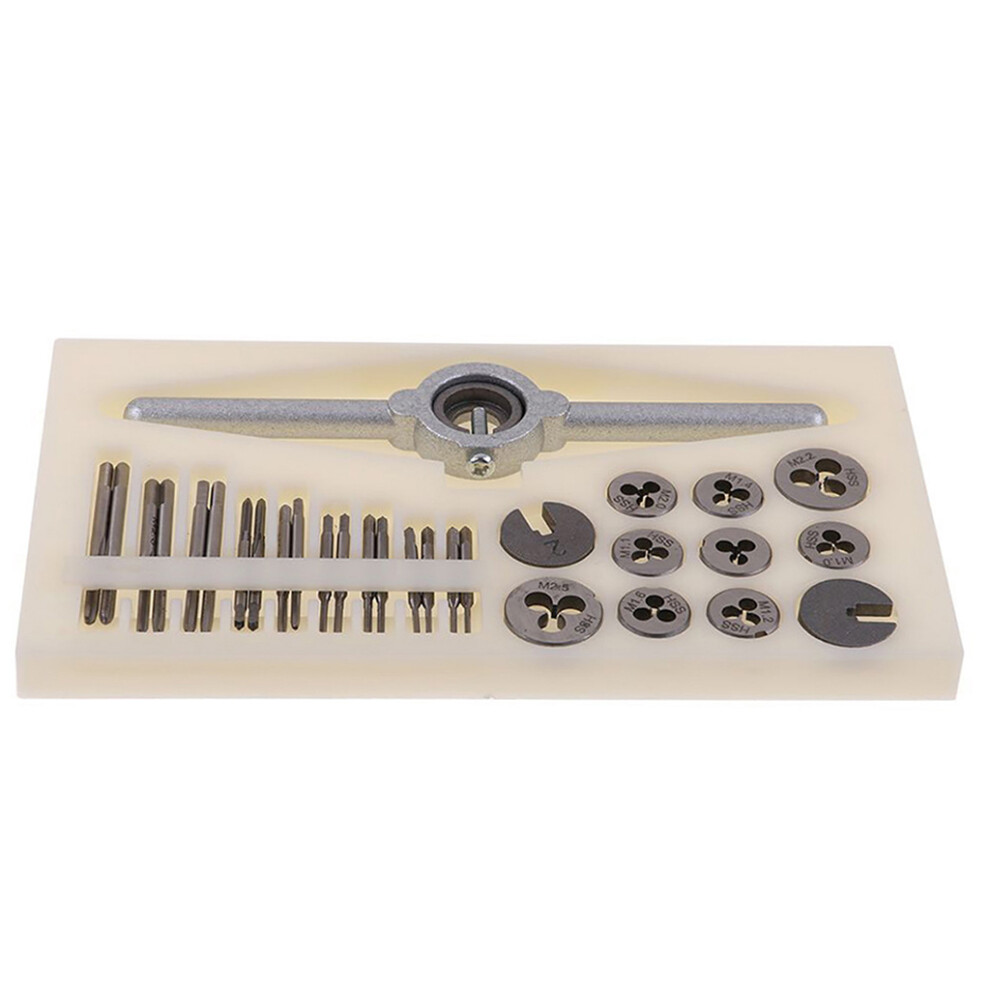 31Pcs Mini Hss Metric Thread Plugs Taps Dies Wrench Handle Set 7754001010317