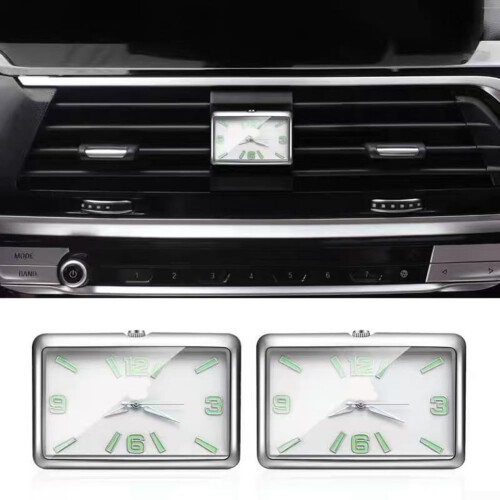 Rectangular Car Dashboard Clock Quartz Precision Timekeeping Clear Display with Vent and Adhesive Mount 2