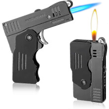 Torch Lighter with Soft/Jet Flame, Refillable Butane, Lockable, Foldable for Tobacco
