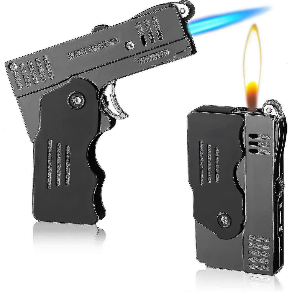 Torch Lighter with Soft/Jet Flame, Refillable Butane, Lockable, Foldable for Tobacco