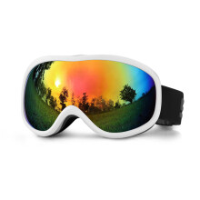 Óculos de esqui para adultos e adolescentes, óculos de neve com proteção UV, faixa de cabeça elástica ajustável e lentes duplas