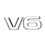 Silver T Metal V6, Sticker, Car / 1