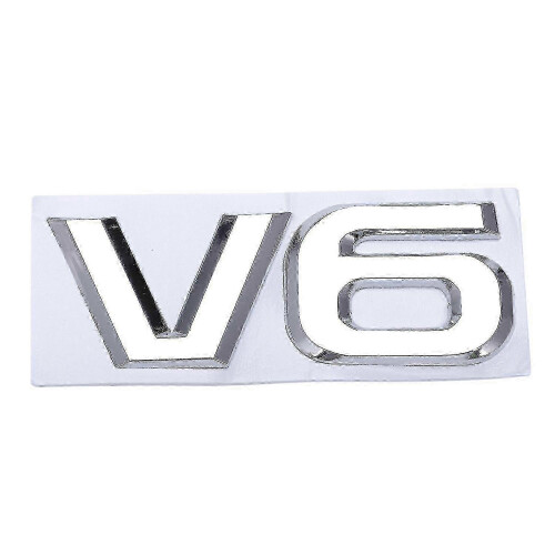 Silver T Metal V6, Sticker, Car / 2