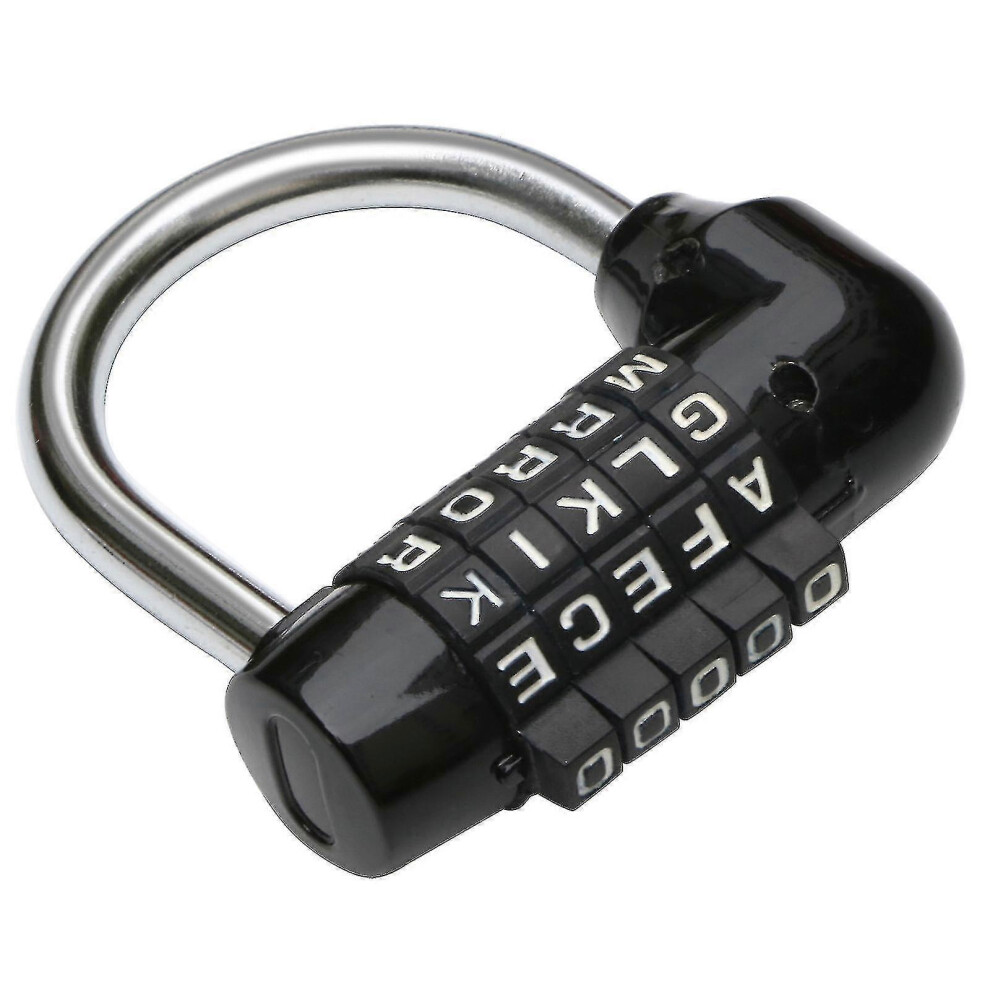 Trixes 5-Letter Combination Padlock - Black - Secure Luggage, Lockers, And More 6935161370027