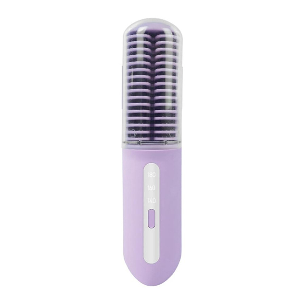 Cordless Hair Straightener Brush with USB Fast Charging and Three Temperature Settings for Travel
