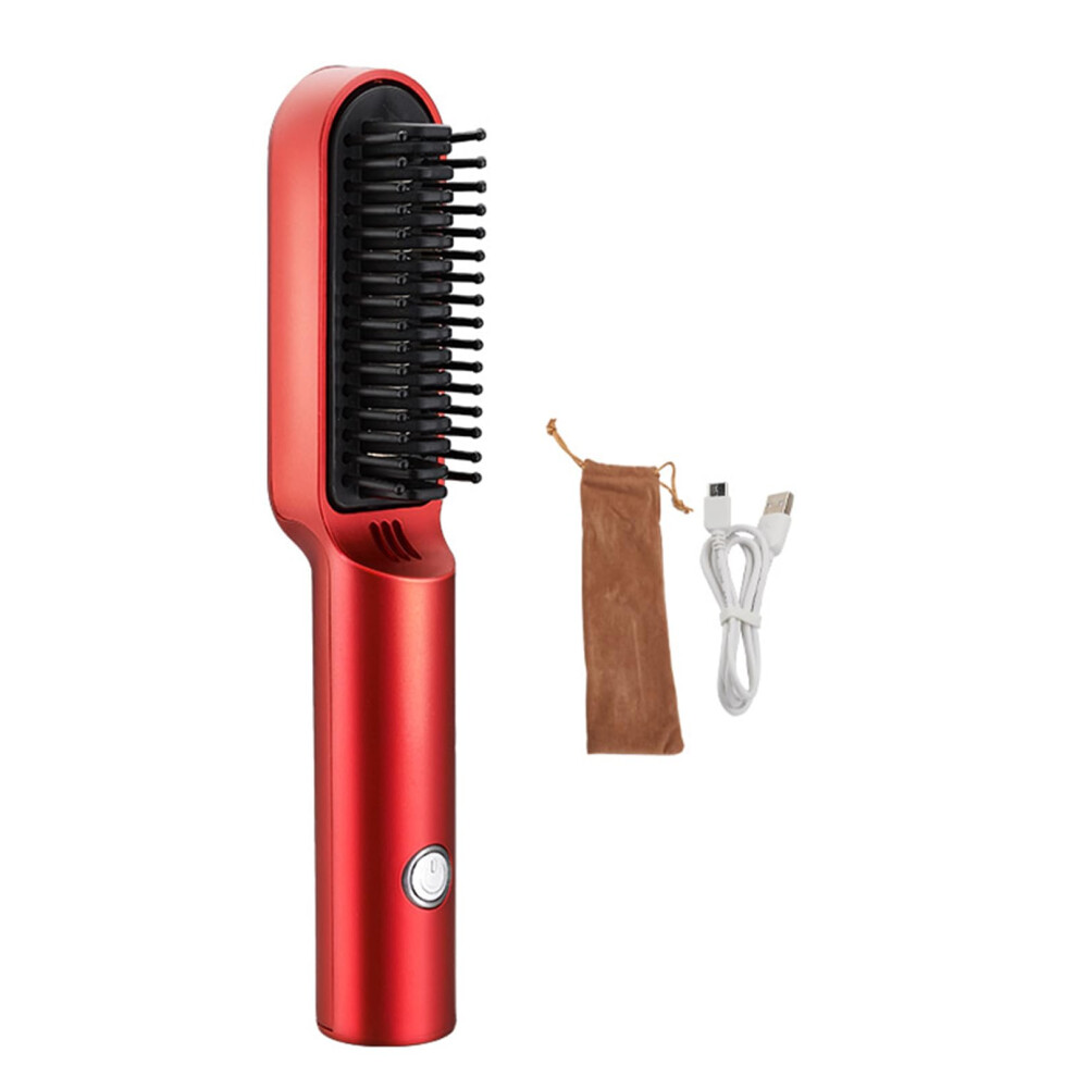 Hot Comb Hair Straightener USB Rechargeable AntiScald for Straight and Curly Hair Styling