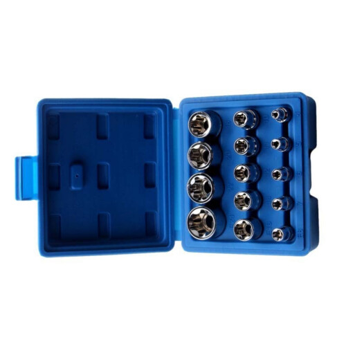 14Pcs Female E-Star Socket Set with Storage Case Drive-Blue