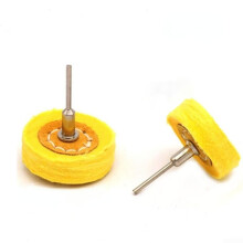 Polishing Buffing Wheels 2Pack, 2Inch Cotton Mirror Polish Wheels For Jewelry Metal Wood Glass, Yellow Cloth