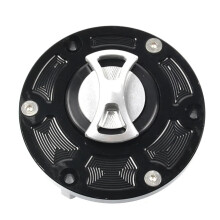 Motorcycle CNC Fuel Tank Cap Retrofit Quick Release Quick Lock Silver