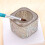 Decorative Rhinestones Glass Bowl Multipurpose-Silver Square 7