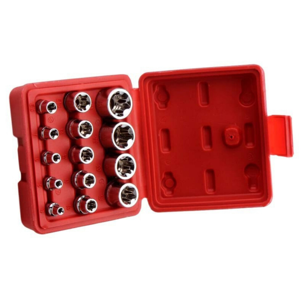 14Pcs/Set Female E Star Socket Set E4-E24 E-Star External-Red 7754000995509