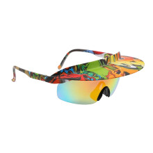 Cycling Glasses, Wide Sun Visor, Mirrored Lens, Sports Visor Shades For Backpacking, Fishing, Hiking, Driving, Camping