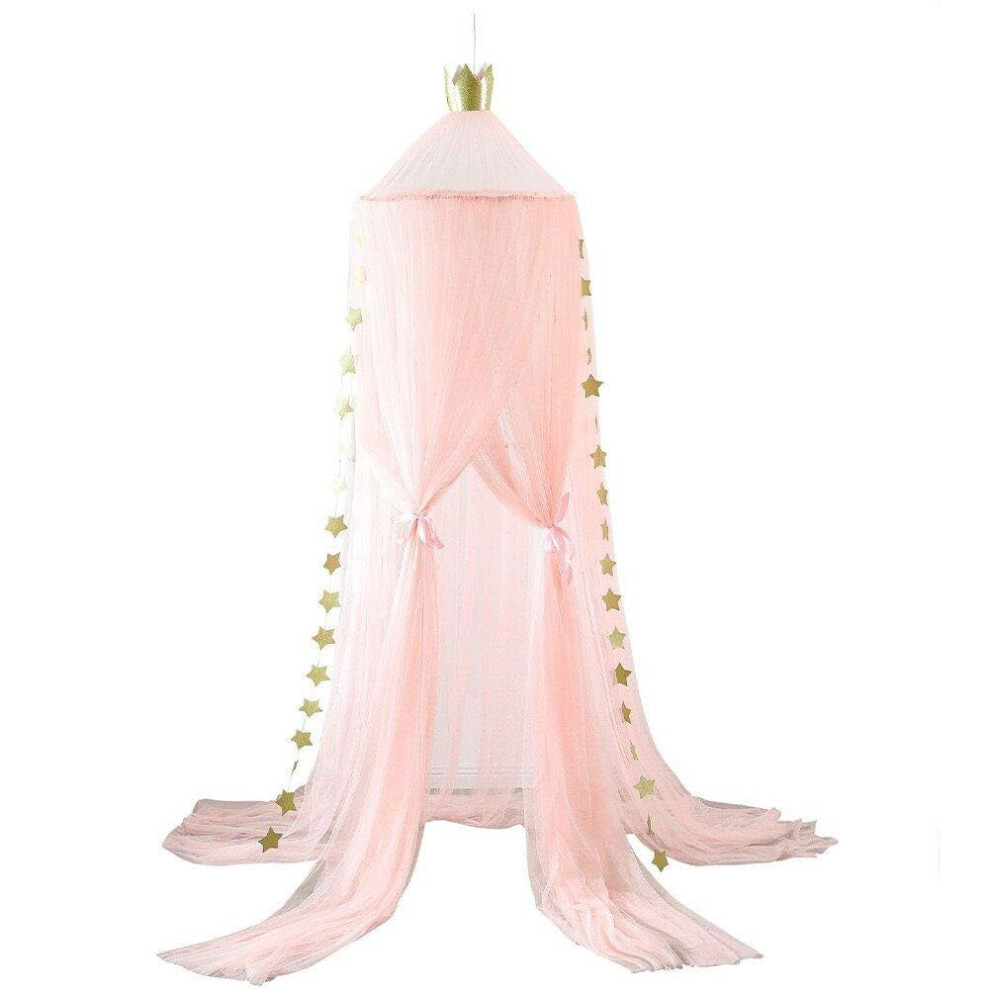 Mosquito Net Bed Canopy For Girls, King Canopy Bed Curtains, Dome Mosquito Net Bed Tent Pink