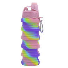 Reusable & Versatile: Portable Hiking Water Bottle, Travel Water Bottle with Leak Proof Collapsible Design, Bpa Free Silicone Anti-Vibration, Idea