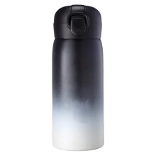Modische, vakuumisolierte Thermoskanne, doppelwandig, Edelstahl, 500 ml, Einhand-Deckel, konkav-konvexes Design für sicheren Halt, rost- und