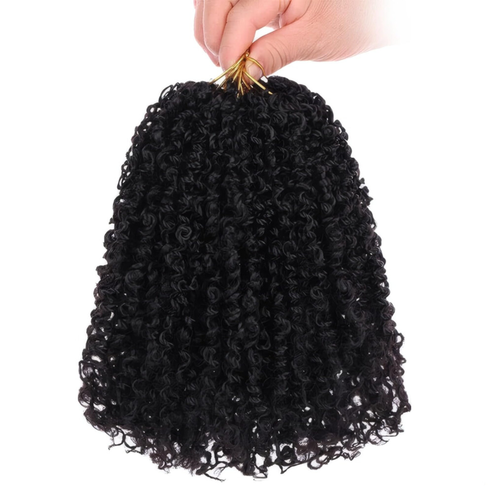 12 Inch Crochet Hair Natural Black Crochet Hair, Yanky Twist Style, Temperature Fiber, 240 Strands Across 10 Packs