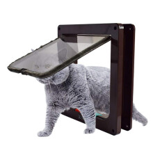 Cat Flap Door, 4 Locking Options, Telescopic Frame, Weatherproof, Brown