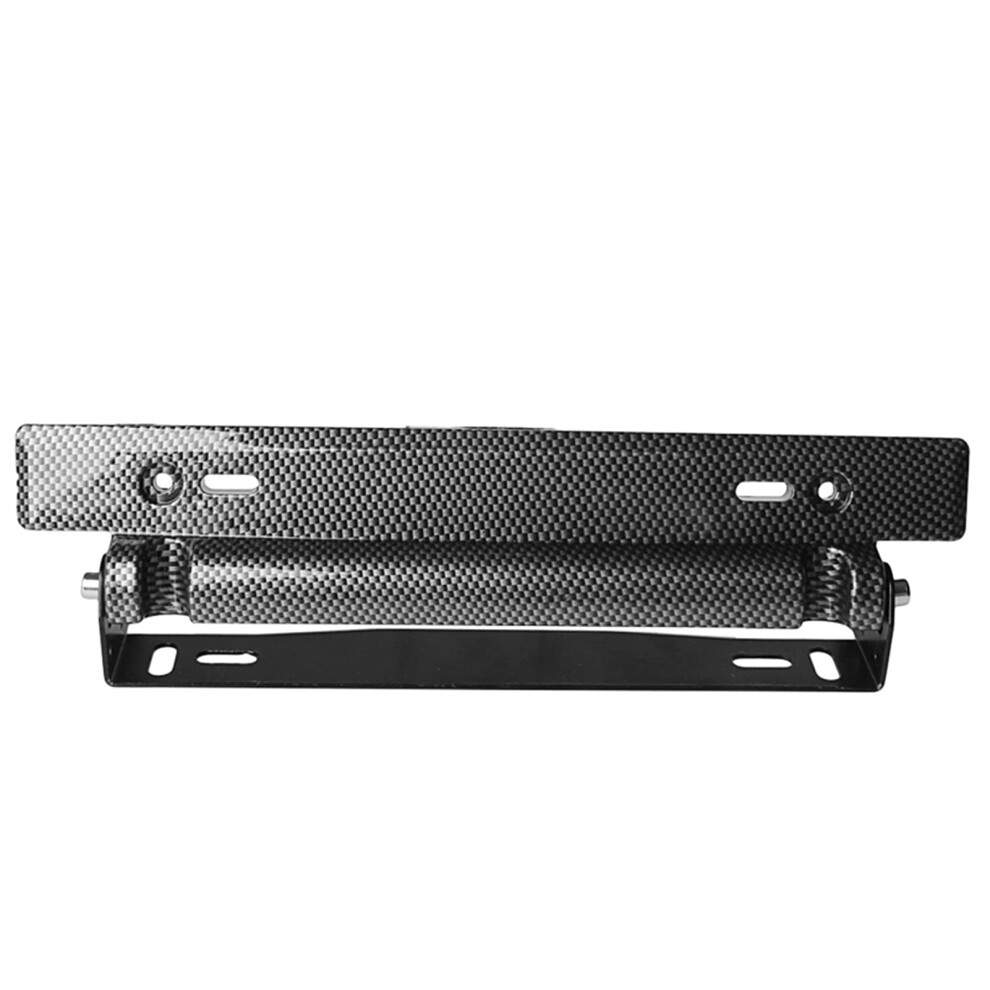 Carbon Fiber License Plate Frame Holder, Glossy Adjustable Universal Fit, Waterproof Antirust 9323874491738