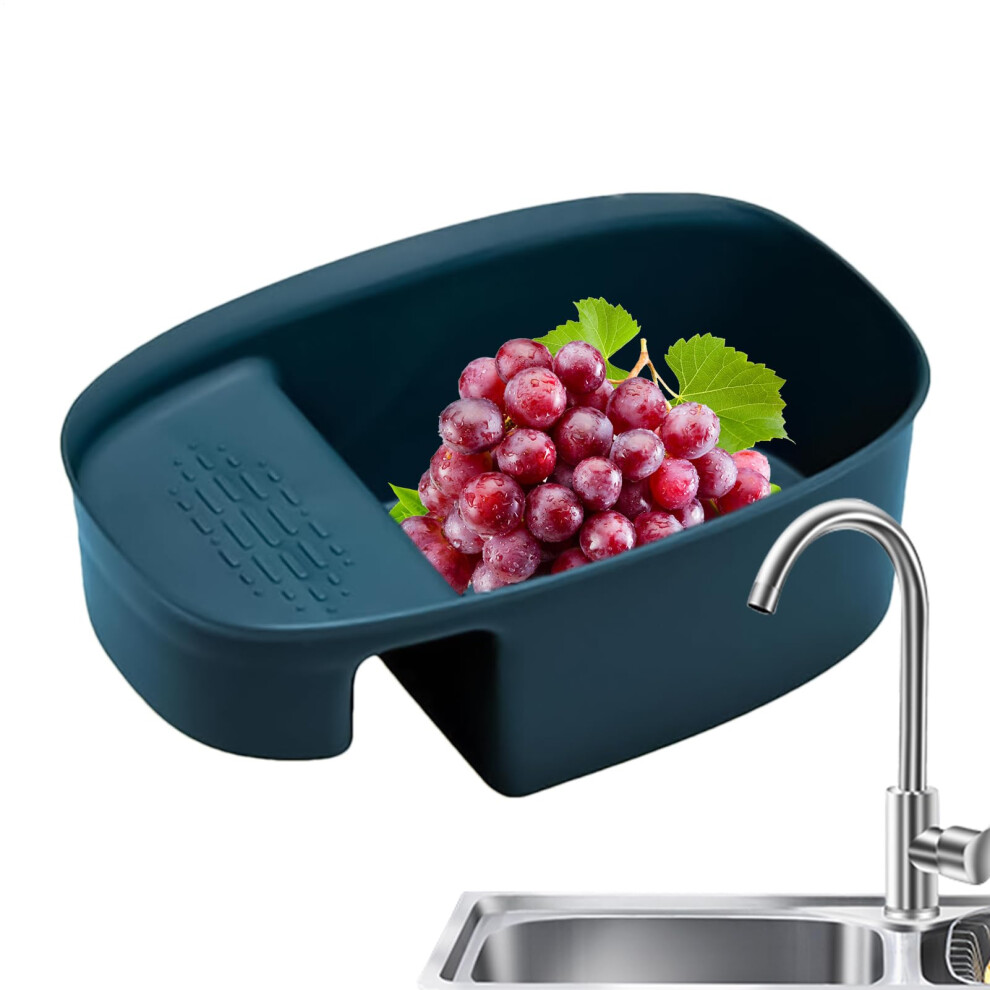Kitchen Sink Strainer Basket Saddle Style Blue For Food Waste And Fruit Disposal Home And Commercial Use 9119770157041