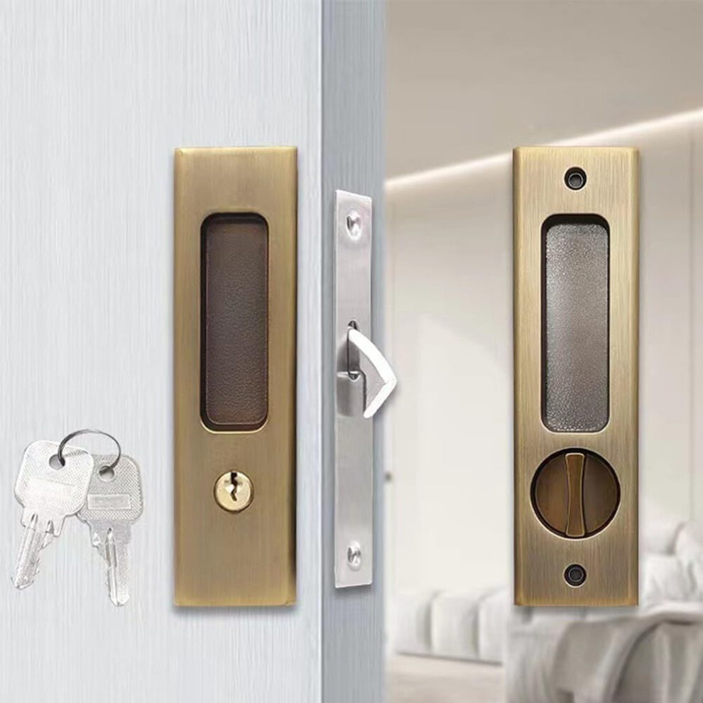 Invisible Balcony Door Lock With Key, Reliable Security Solution For Your Home Needs (Yellow Ancient) 9119770157836