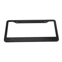 Stainless Steel License Plate Frame Holder Universal Fit Black Powder Coat Finish Weather Resistant Easy Installation