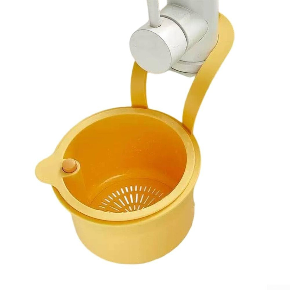 Detachable Sink Hanging Strainer Basket Snapon Design Openable Bottom Cover Fine Mesh Filter Yellow Multiuse Kitchen 9339159721568