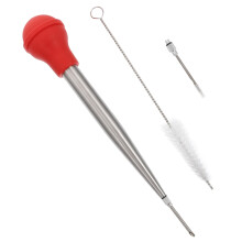 BBQ Turkey Mince Injector Stainless Steel Kitchen Syringe Baster For Marinade And Turkey Seasoning