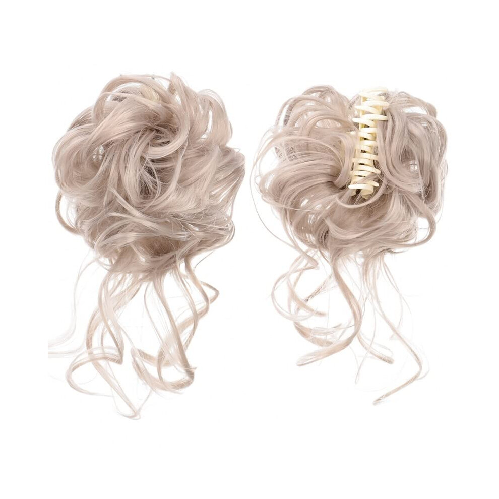 Unisex Hair Bun Synthetic Hair Bun Messy Curly Claw Clip Bun Headband Wig Ponytail Extensions