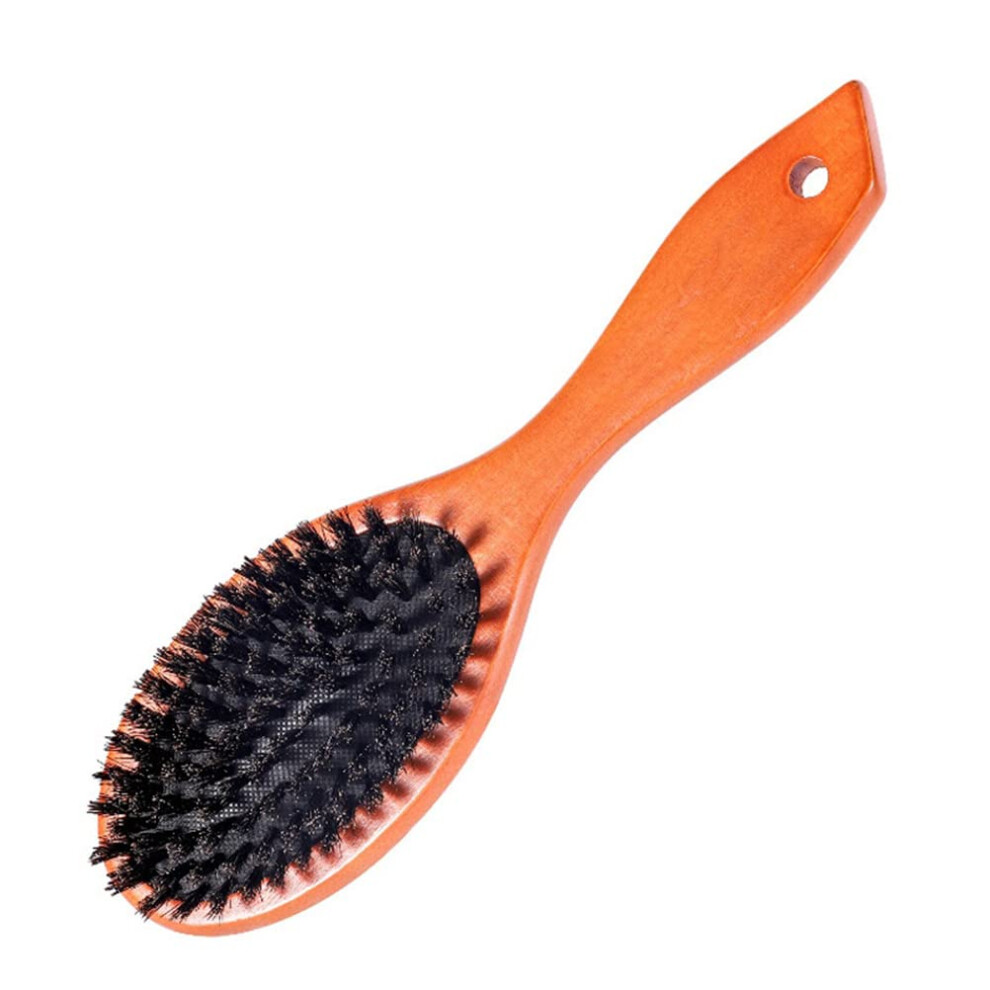 Boar Bristle Hair Brush for Thin and Fine Hair, Soft Natural Bristles with Bamboo Comb Set