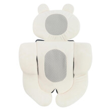 Pushchair Seat Pad Breathable Polyester Cushion Removable Washable Beige For Travel