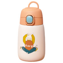 Isolierte Wasserflasche für Kinder, doppelwandige, auslaufsichere Vakuumflasche aus Edelstahl SUS316 mit Klappdeckel, Tragegriff, umweltfreundlich