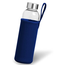 Umweltfreundliche Wasserflasche aus Borosilikatglas, wiederverwendbar mit Neoprenhülle für sicheren Halt und Schutz, auslaufsicherer