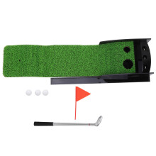 Golfputtmat met automatisch balterugvoersysteem en kristalfluwelen materiaal, antislip ontwerp, oefenmat voor binnen en buiten met fluwelen