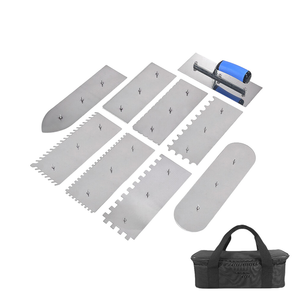 9Pcs Interchangeable Trowel Stainless Steel Plastering Trowel 7754000987351