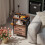 Homcom HOMCOM Slim Side Table with Charging Station, Bedside Table, Rustic Brown 1