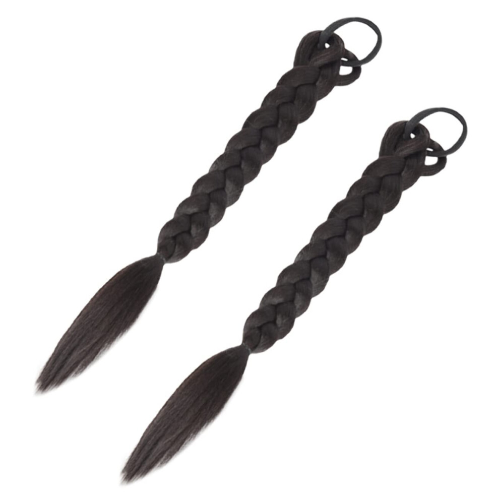 Unisex Synthetic Ponytail Extension 2Piece, Hair Extension Braids Hair Rope Band Wig Accessory