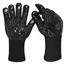 High Temperature Resistant Gloves, Ultra-Strength Aramid Fiber Heat Resistant Gloves, Non-Slip Fire Gloves for Outdoor Grilling, Baking, and Cooking,