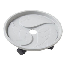 Thickened Plastic Plant Pot Base Tray Movable Round Design Indoor Outdoor Use Rustproof Easy Assembly