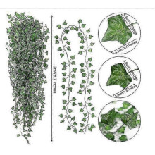 24 Pieces Fake Ivy Leaves Artificial Ivy, Ivy Wreath Green Rattan, Bedroom Decor Aesthetic Silk Ivy - JA