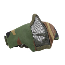 Máscara facial tática para atividades ao ar livre, máscara de airsoft compatível com óculos de proteção, resistente a impactos, dobrável,