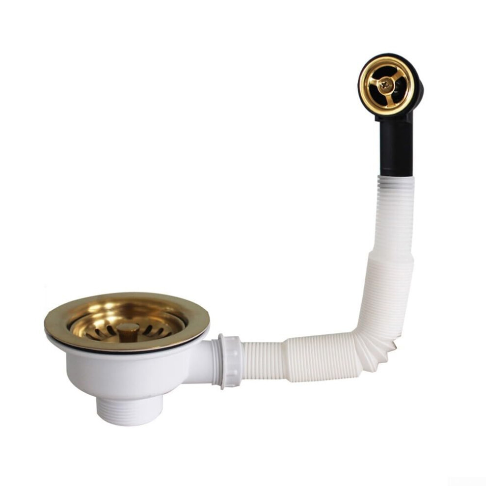 Kitchen Sink Waste Kit Stainless Steel Drain Downcomer Basket Strainer For Most Standard Sinks 9339159722008