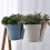 Double-Sided Hanging Rail Planter Deck Flower Pot-Gray black 3