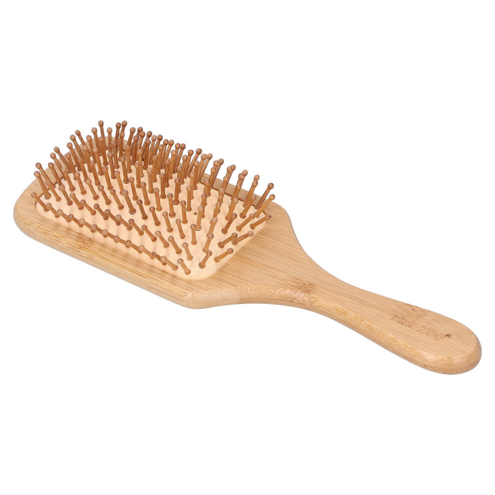 Bamboo Hair Brush with Ergonomic Grip for Scalp Massage, Styling, Curling and Straightening