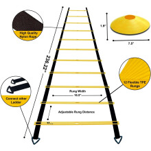 Agility-Trainingsgeräte-Set, Schnelligkeits- und Beinarbeits-Trainingsleiter mit Widerstandsfallschirm und Hütchen, robustes, tragbares