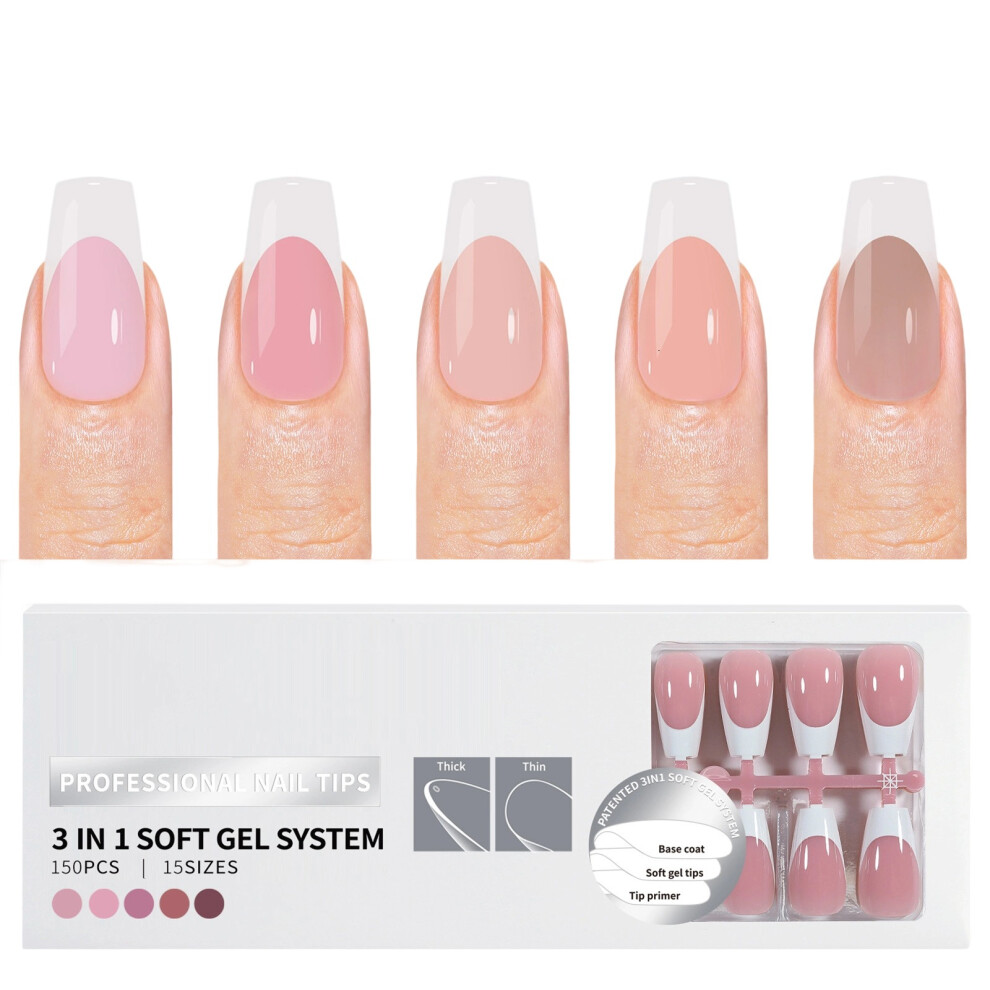 150 Pieces French Nail Tips Set False Nail Easy to Apply for-03